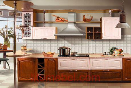 Кухня с фасадами массив Сосны 4/5 тип 04