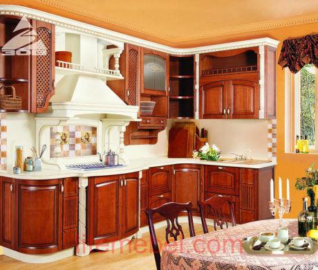 Кухня с фасадами массив Ясеня Т 512 / 102
