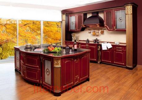 Кухня с фасадами массив Ясеня Т 508 / 116