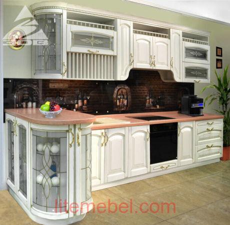 Кухня с фасадами массив Ясеня Т 512 / 101