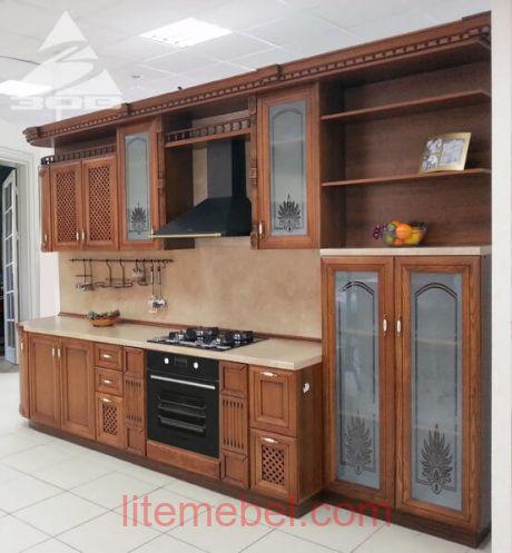 Кухня с фасадами массив Ясеня Т 516 / 109