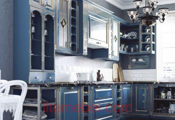 Кухня с крашенными фасадами Профиль 83 RAL 5010