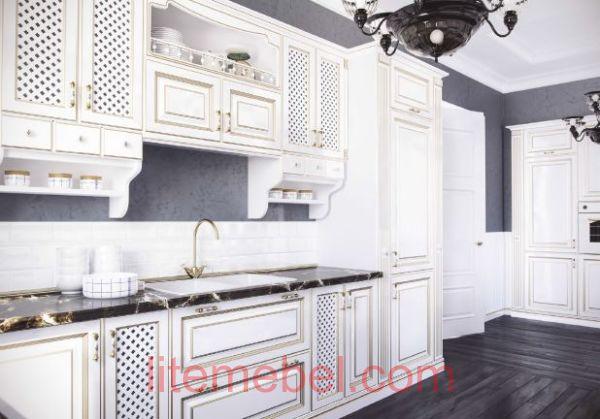 Кухня с крашенными фасадами 83 RAL 9010