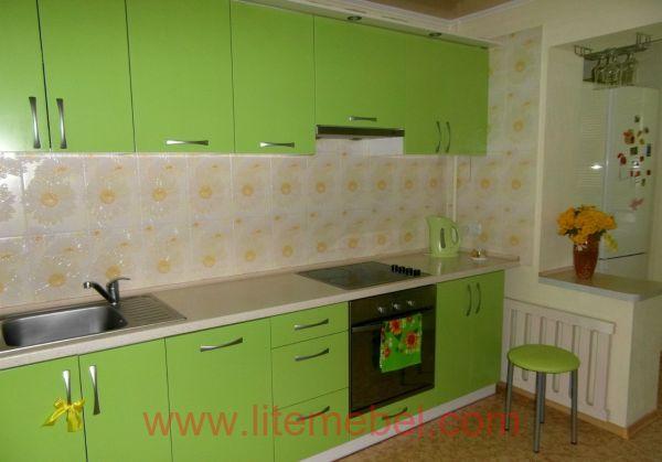 Кухня с пластиковыми фасадами, Проект № 3047